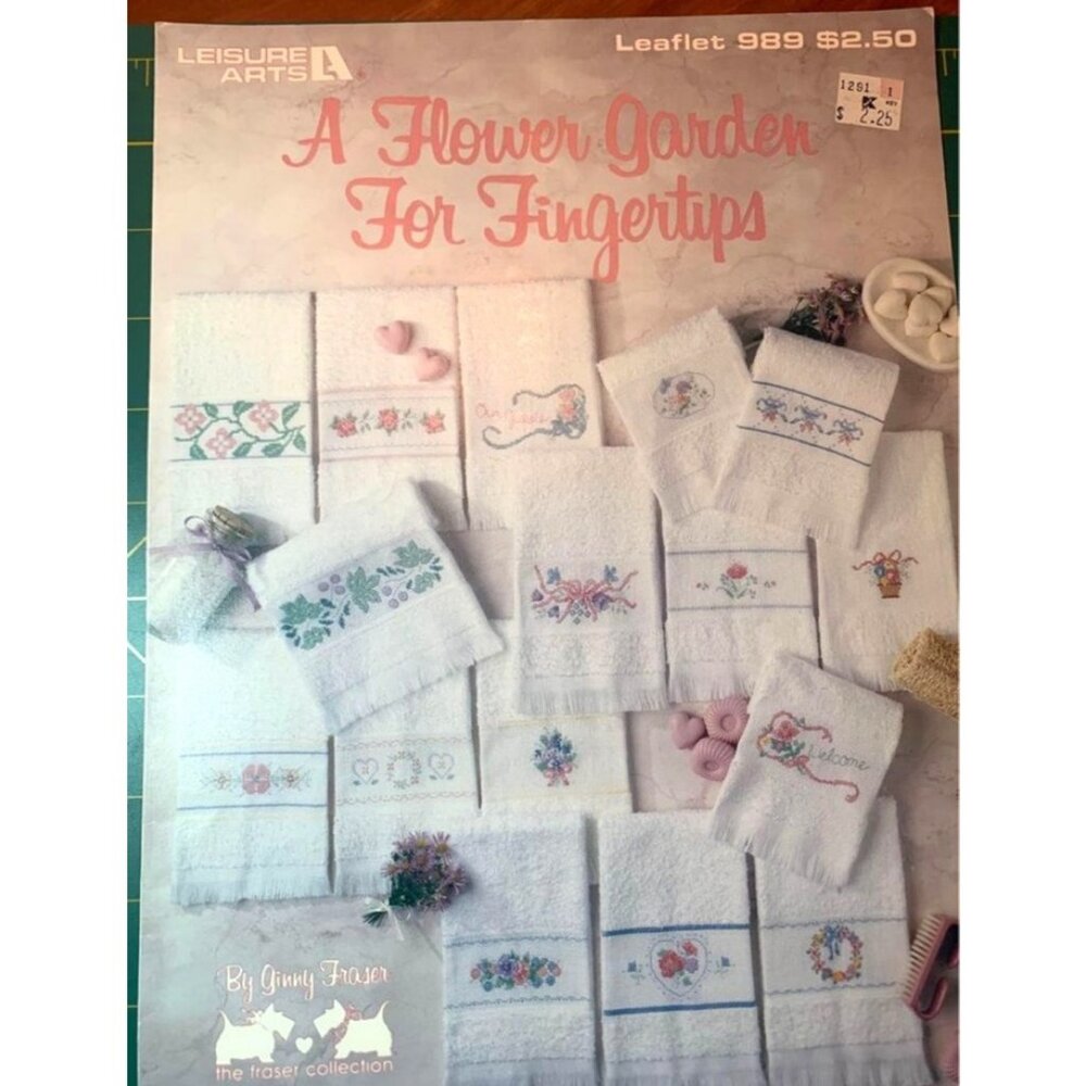 Leisure Arts A Flower Garden For Fingertips Cross Stitch Pattern Book Leaflet 98